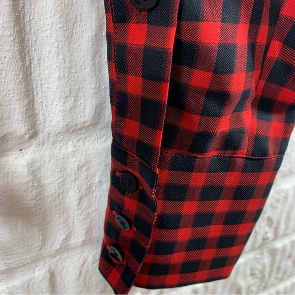 Hugo Boss Midi Shirt Dress Mixed Buffalo Checks with Belt 34 2 Small - Picture 8 of 11